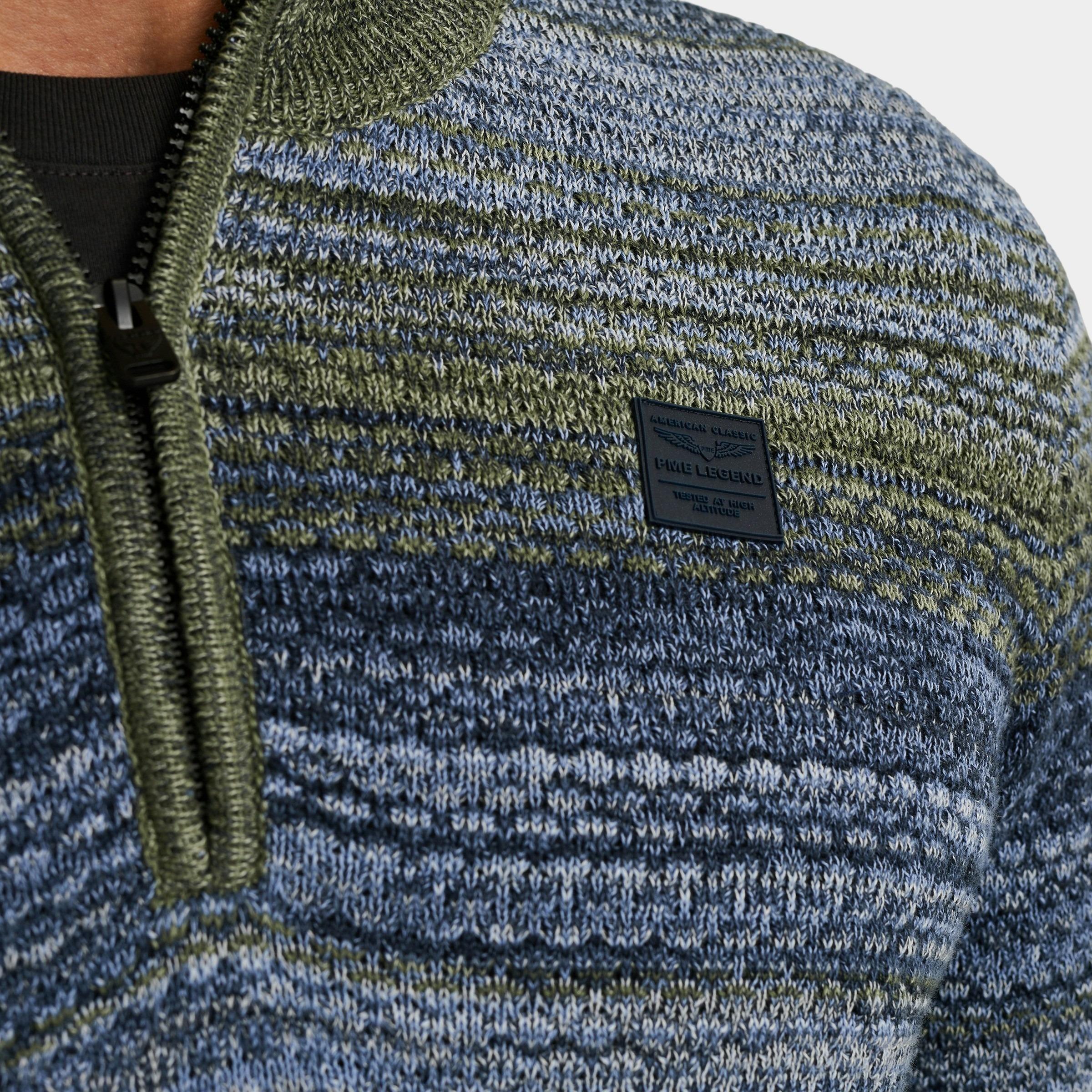 PME Legend Half Zip Blauw Half zip collar colormix PKW2511331/5301