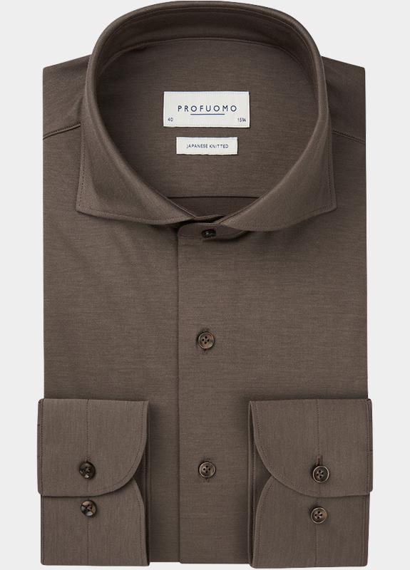 Profuomo Business hemd lange mouw Bruin  PPWH10002/H