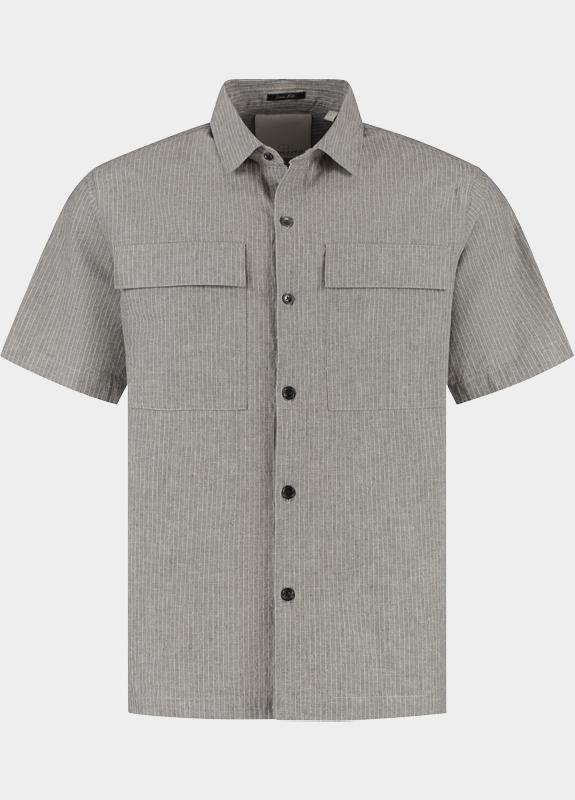 Dstrezzed overhemd korte mouw heren Grijs DS_Pinstripe Shirt 311521/216