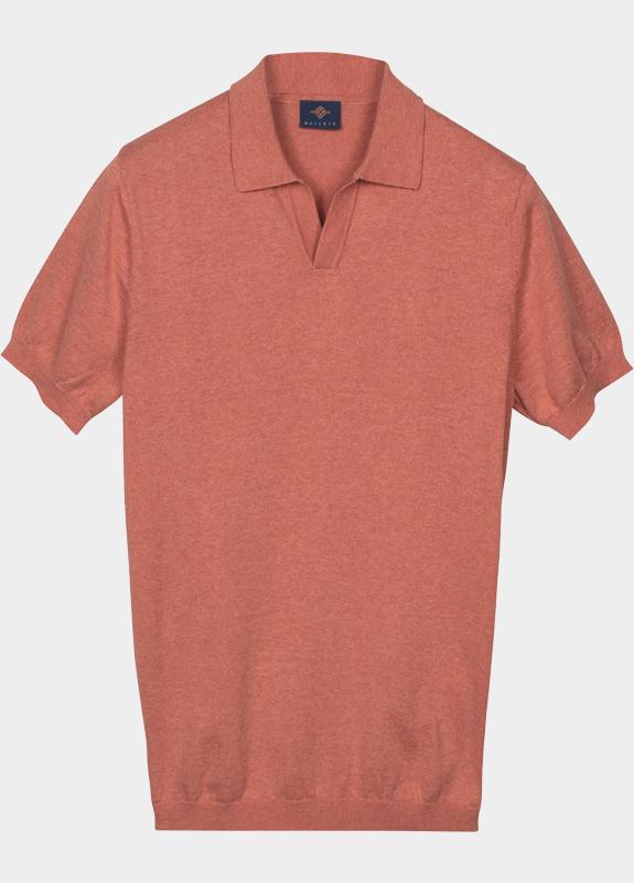 Baileys Polo heren Oranje Polo knitted SS V-collar 14gg 615784/355