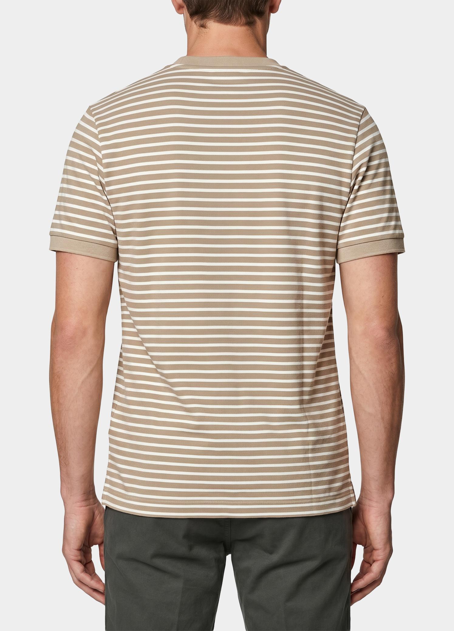 Scotland Blue T-shirt korte mouw Bruin Isaac Stripe T-shirt Pique 25108IS18/830 camel