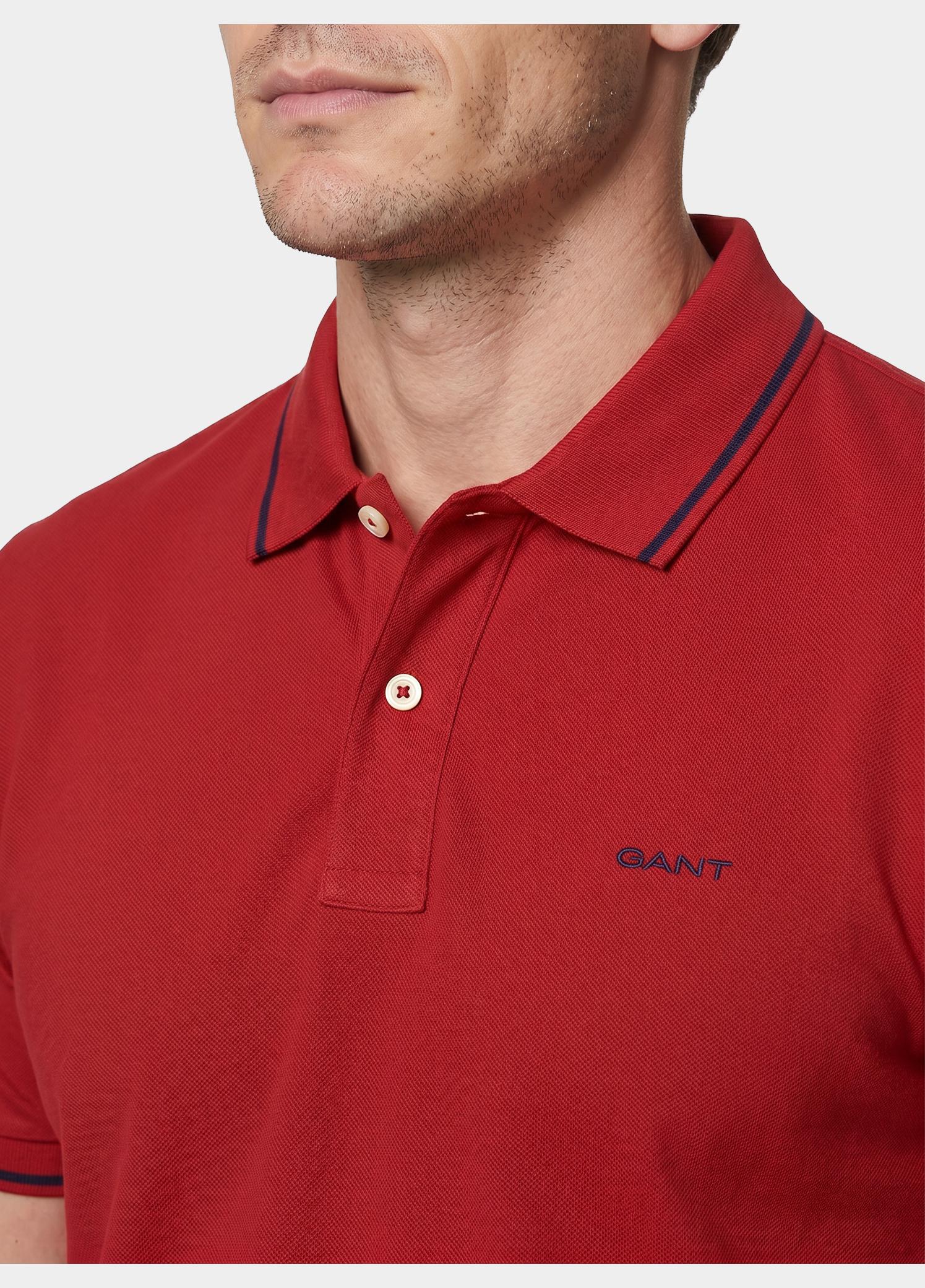 Gant Polo heren Rood Tipped Piqué Polo Shirt 2062034/630
