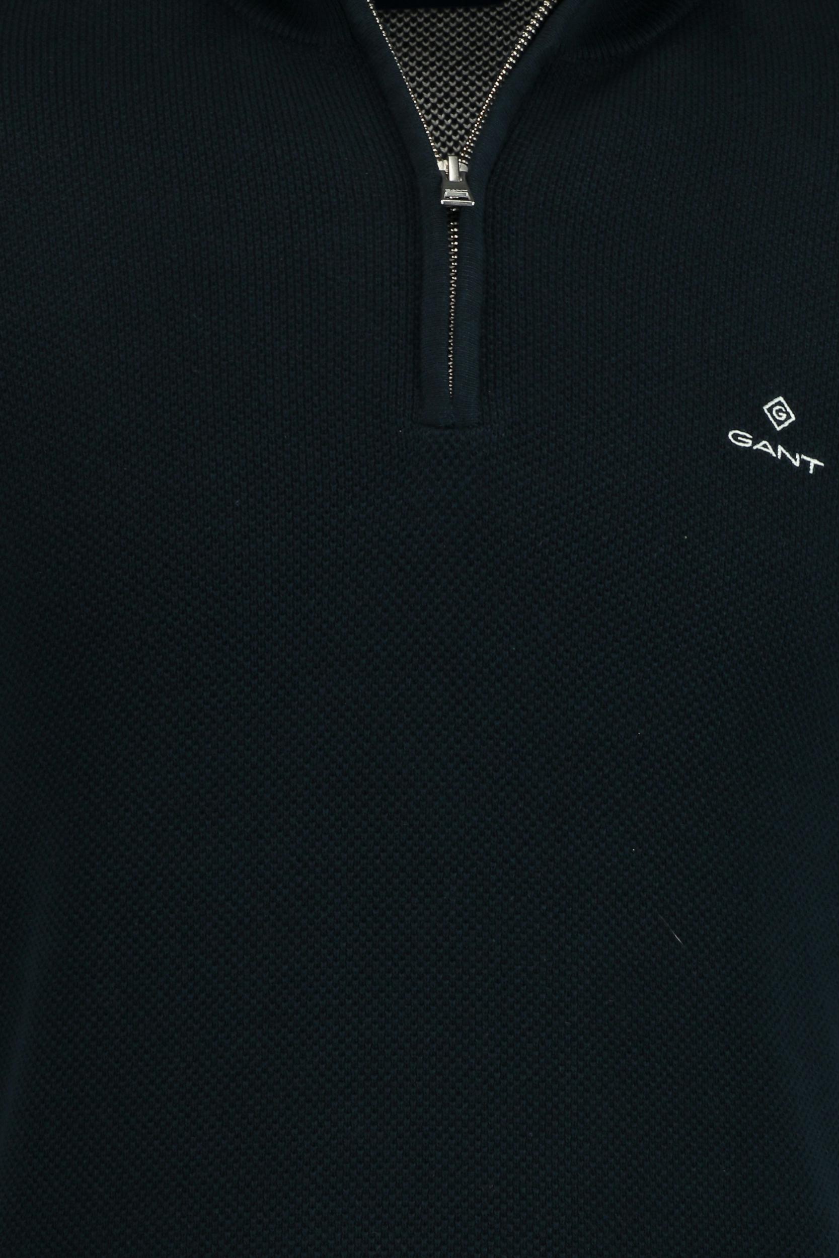 Gant Pullover Blauw pullovers met rits donkerblauw 8030523/433