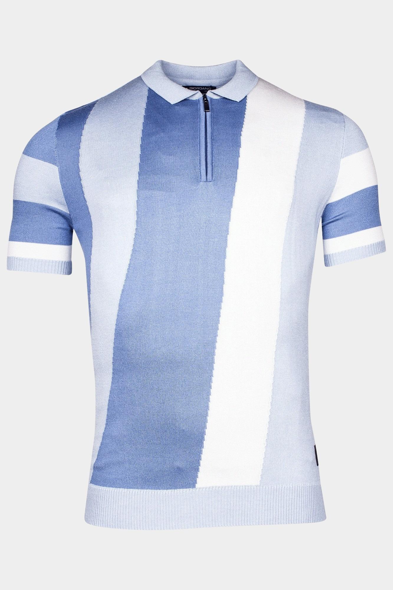 Giordano Polo korte mouw Blauw Enzo knitted polo Melange ver 516593/60