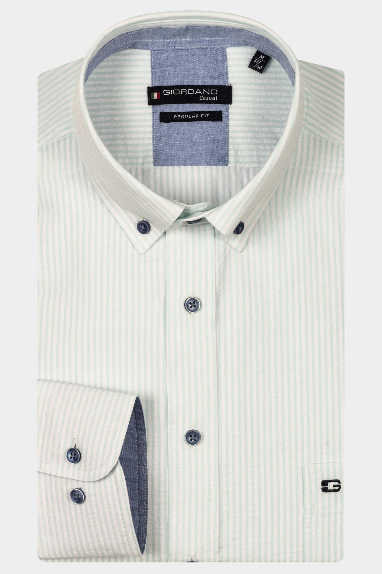 Giordano Casual hemd lange mouw Groen Ivy long sleeve button down 517101/70