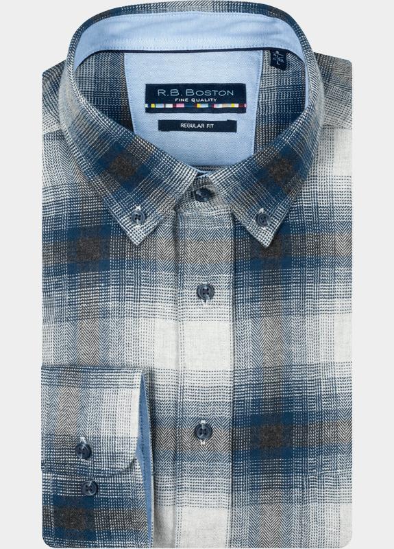 R.B. Boston Casual hemd lange mouw Blauw Franklin LS Button Down 527670/63