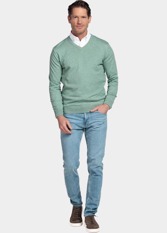 Bos Pullover Groen Cotton V-neck regular fit 618100CCT/725