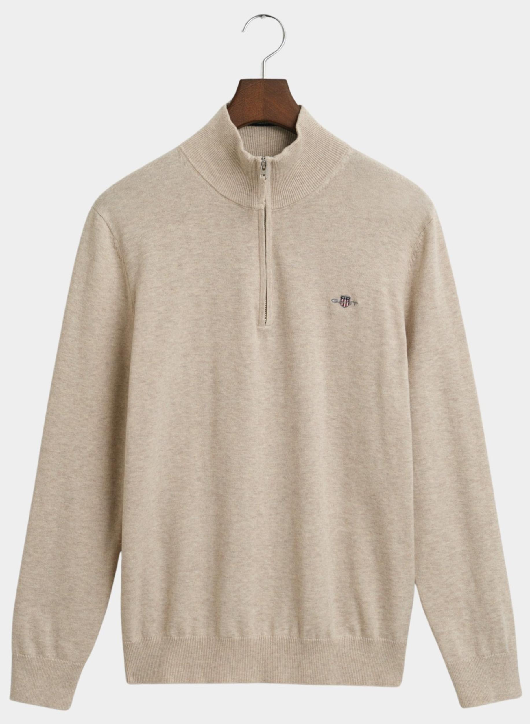 Gant Half Zip Beige Classic Cotton Half Zip 8030564/291