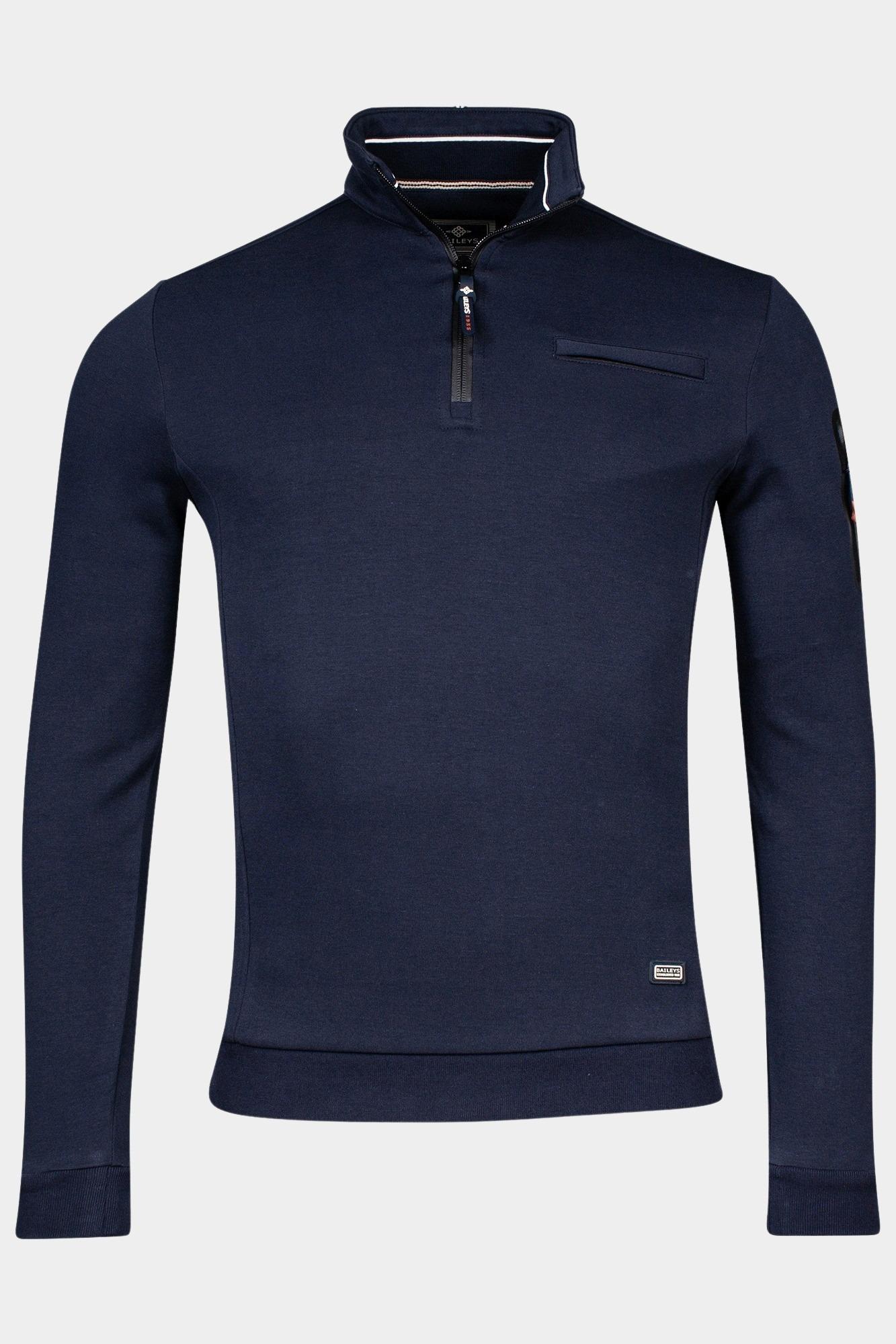 Baileys Half Zip Blauw Sweatshirt 1/2 zip  double fa 413103/60