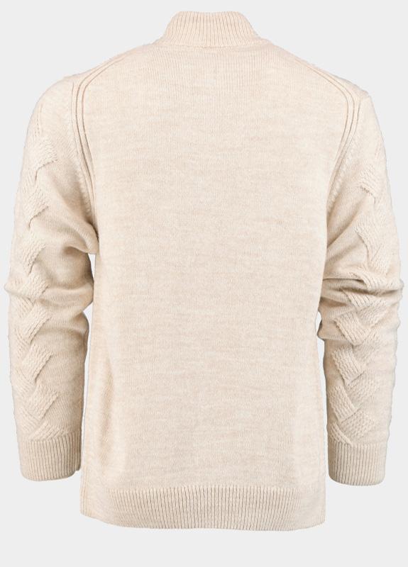 Innocente Half Zip Beige met stoere ingebreide kabel 1151/4 Ecru