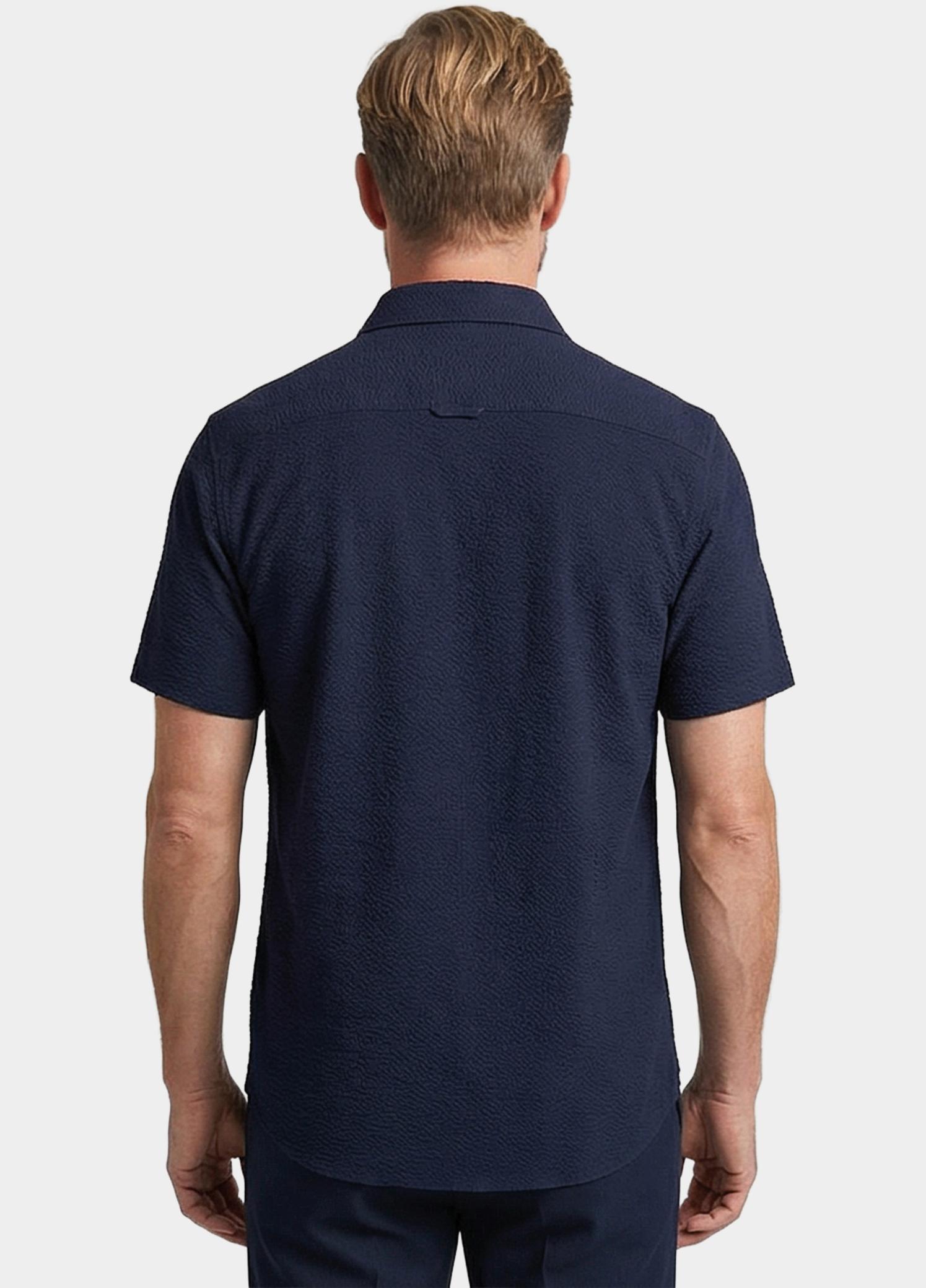 Giordano overhemd korte mouw heren Blauw Puglia Short Sleeve Shirt Tec 616005/60
