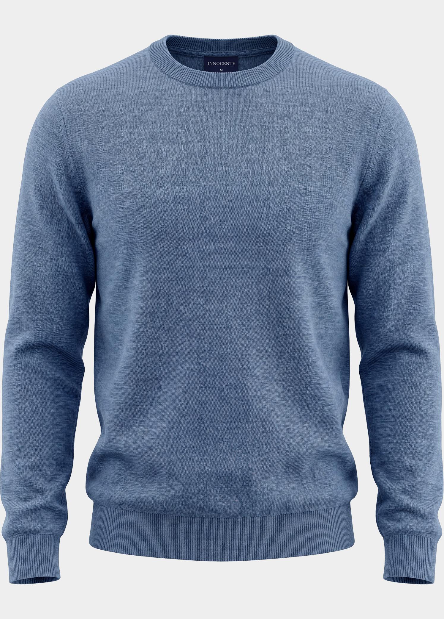 Bos Pullover heren Blauw O-hals 262/8153 - Steel Blue