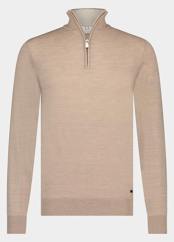 Born With Appetite Half Zip Beige Lux Pull Halfzip Merino 00005LU15/2500 Sand