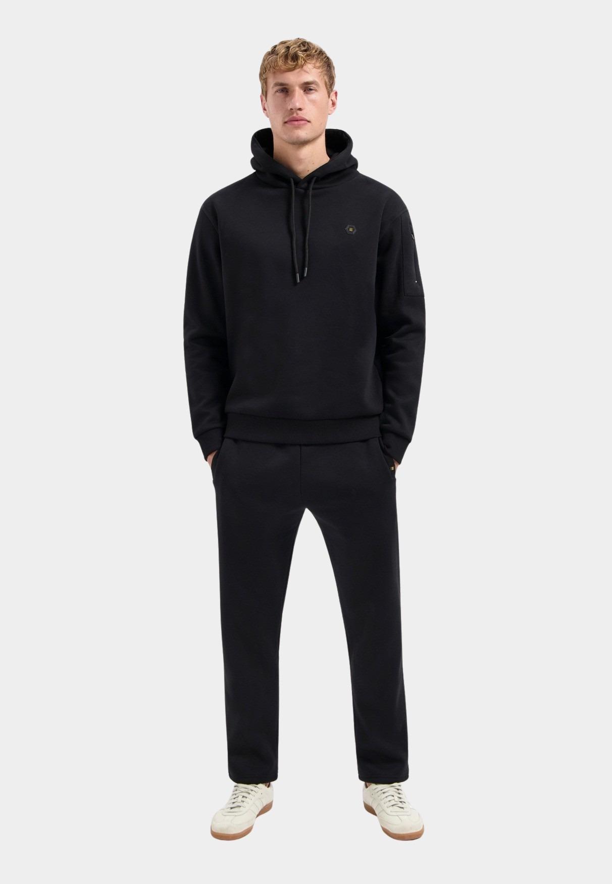 No Excess Hoodie Zwart Sweater Hooded Brushed 29130850/020