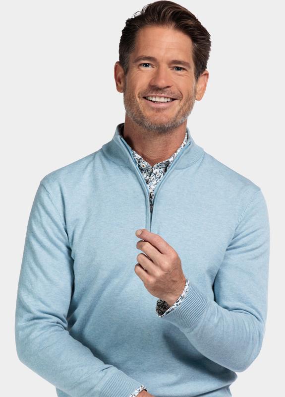 Baileys Half Zip Blauw Pullover 1/2 zip  Pima Cotton 528400/615