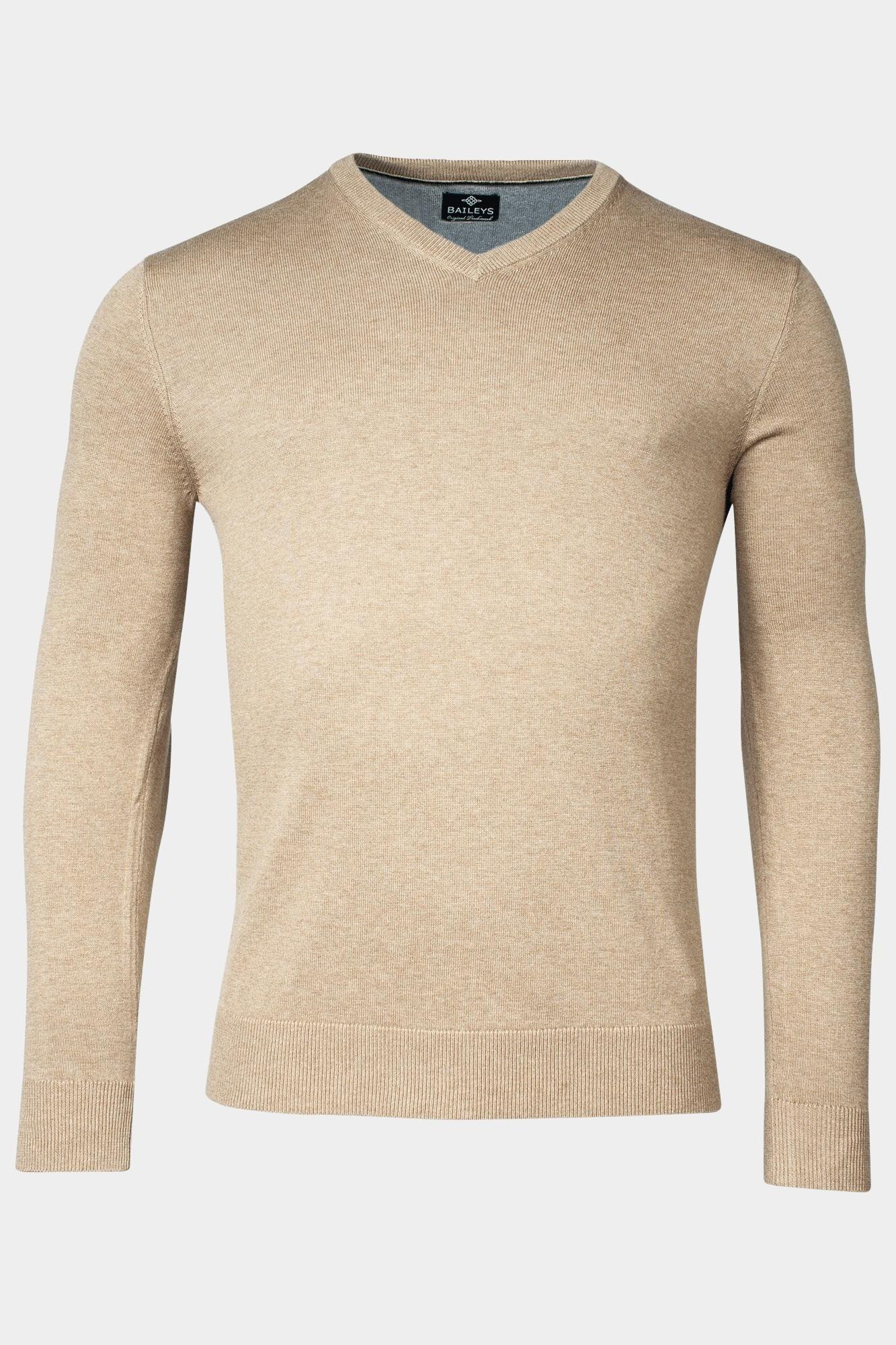 Baileys Pullover Beige V-Neck Pullover  12gg, Single 418100CCT-3/825