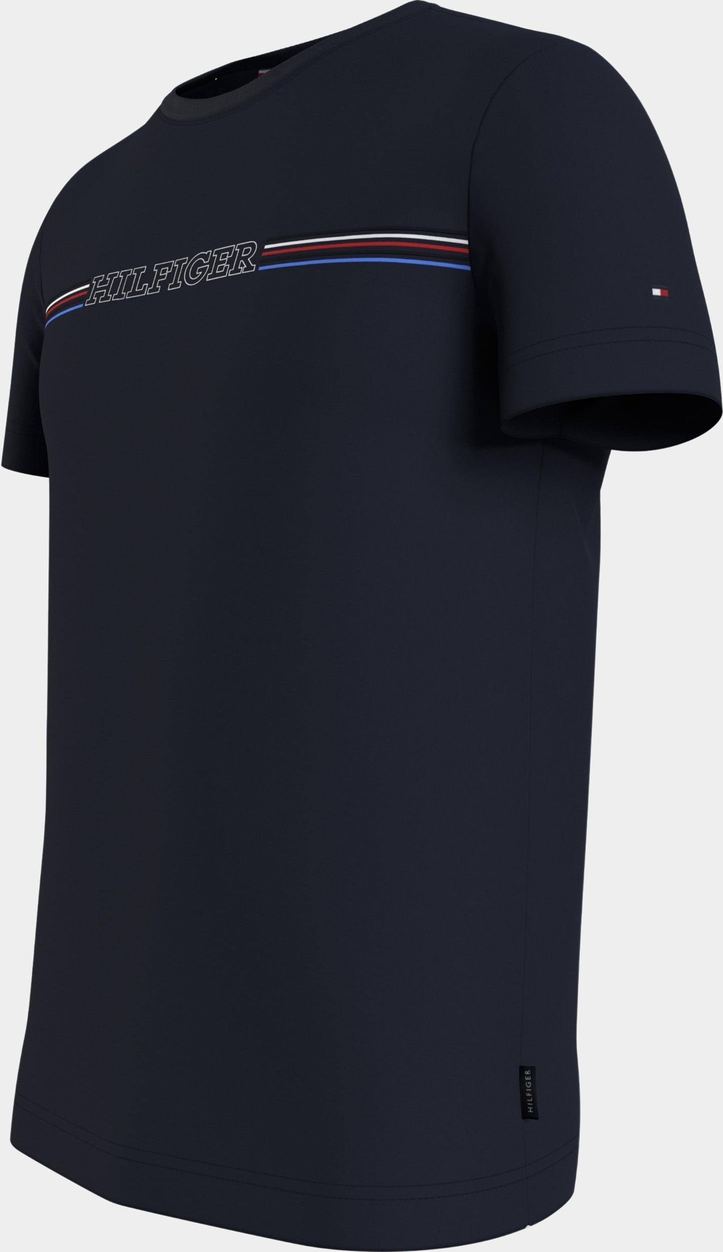 Tommy Hilfiger T-shirt korte mouw Blauw Stripe Chest Tee MW0MW34428/DW5