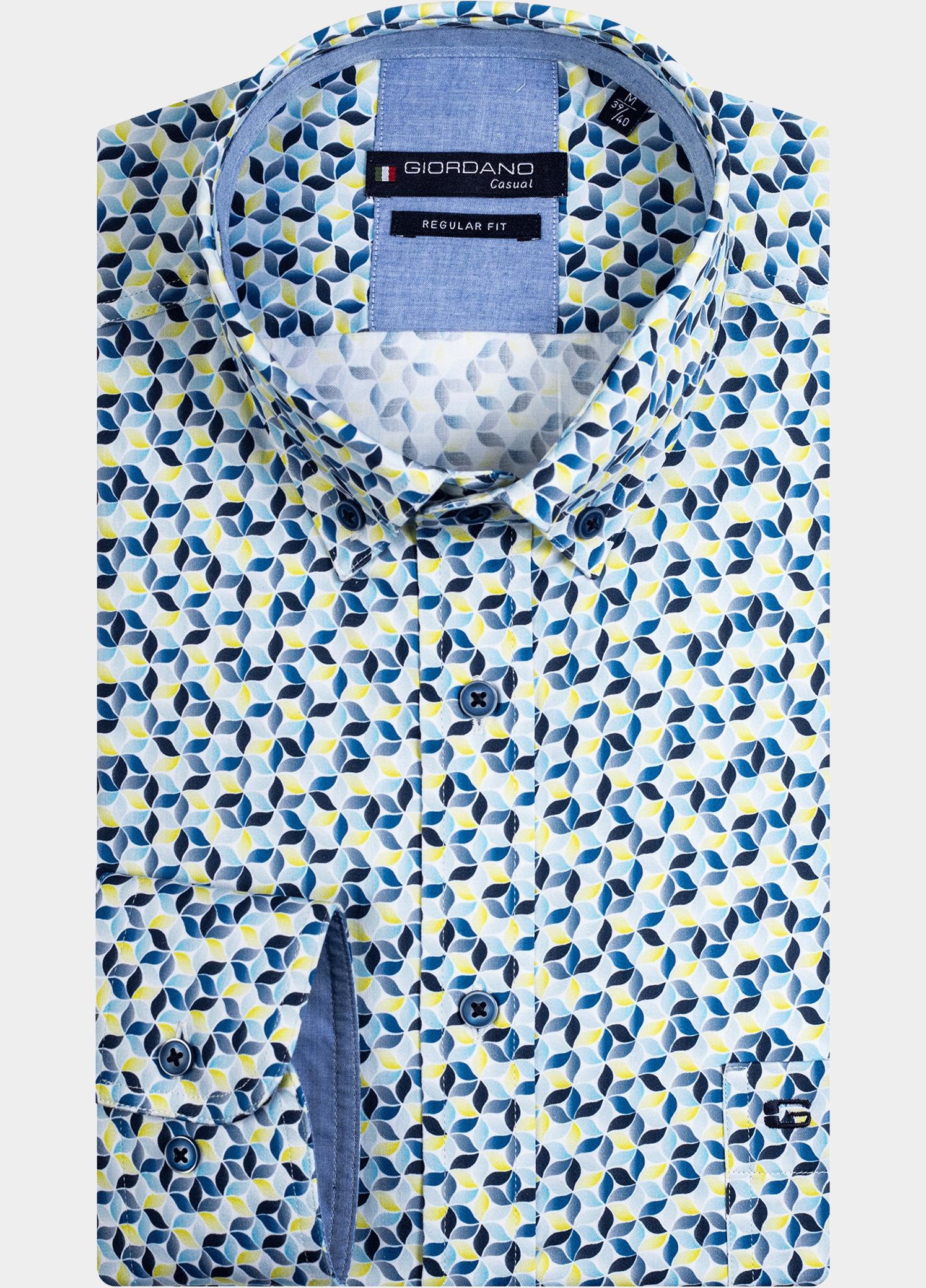 Giordano Overhemd heren Groen Ivy, LS Button Down Gradient 417048/70
