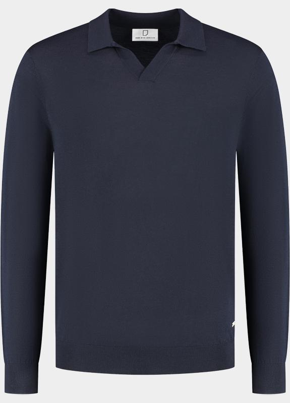 Born With Appetite Polo lange mouwen heren Blauw Connor Knit Ls BWA26105CO75/4001