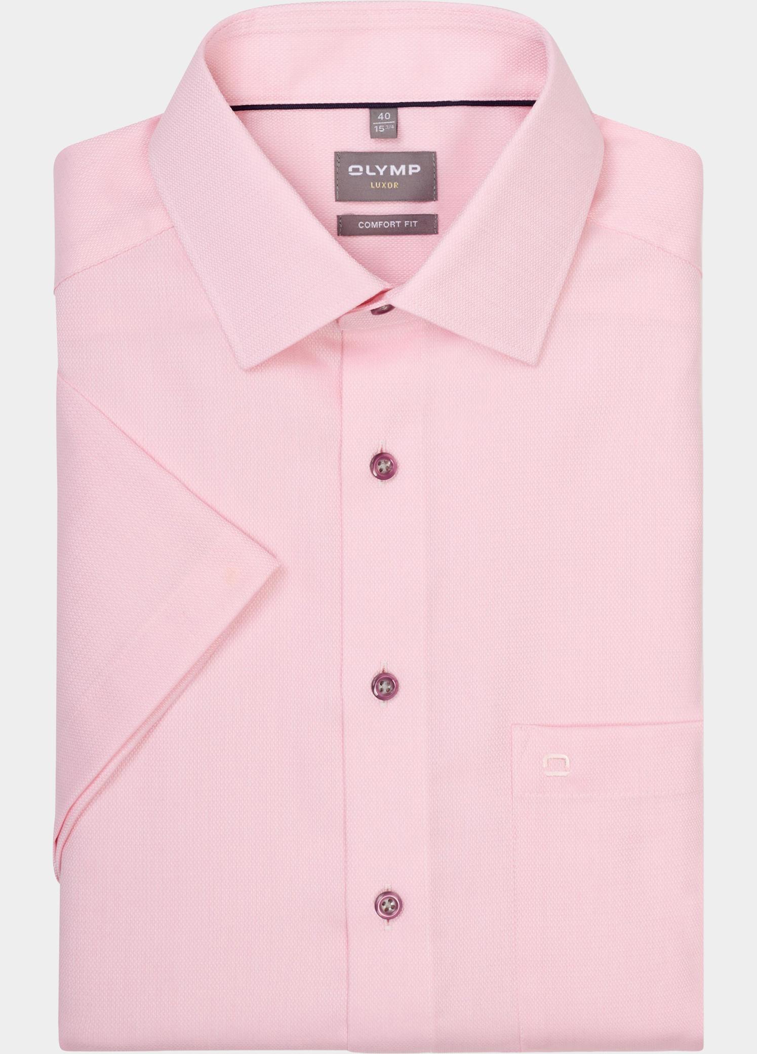 Olymp Zakelijk hemd korte mouw Roze Luxor 104612/31