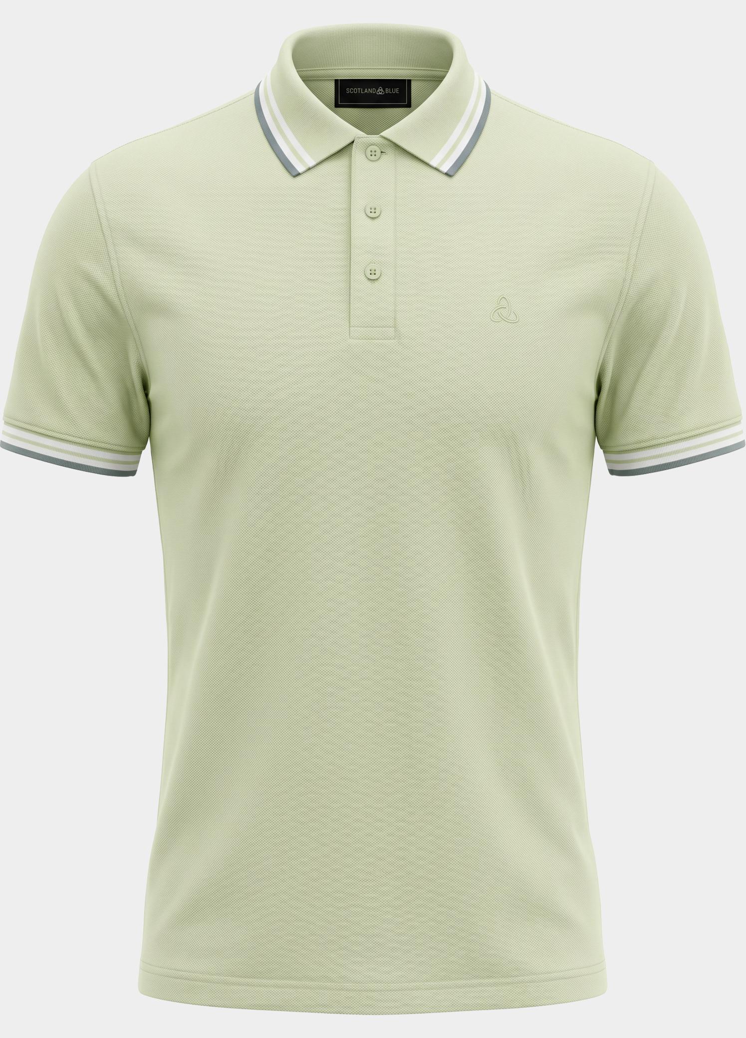 Scotland Blue Polo heren Groen Brick Polo Plain Contrast Col SPE25108BR06SB/311 pistachio