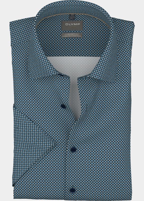 Olymp Zakelijk hemd korte mouw Blauw Luxor 113812/18