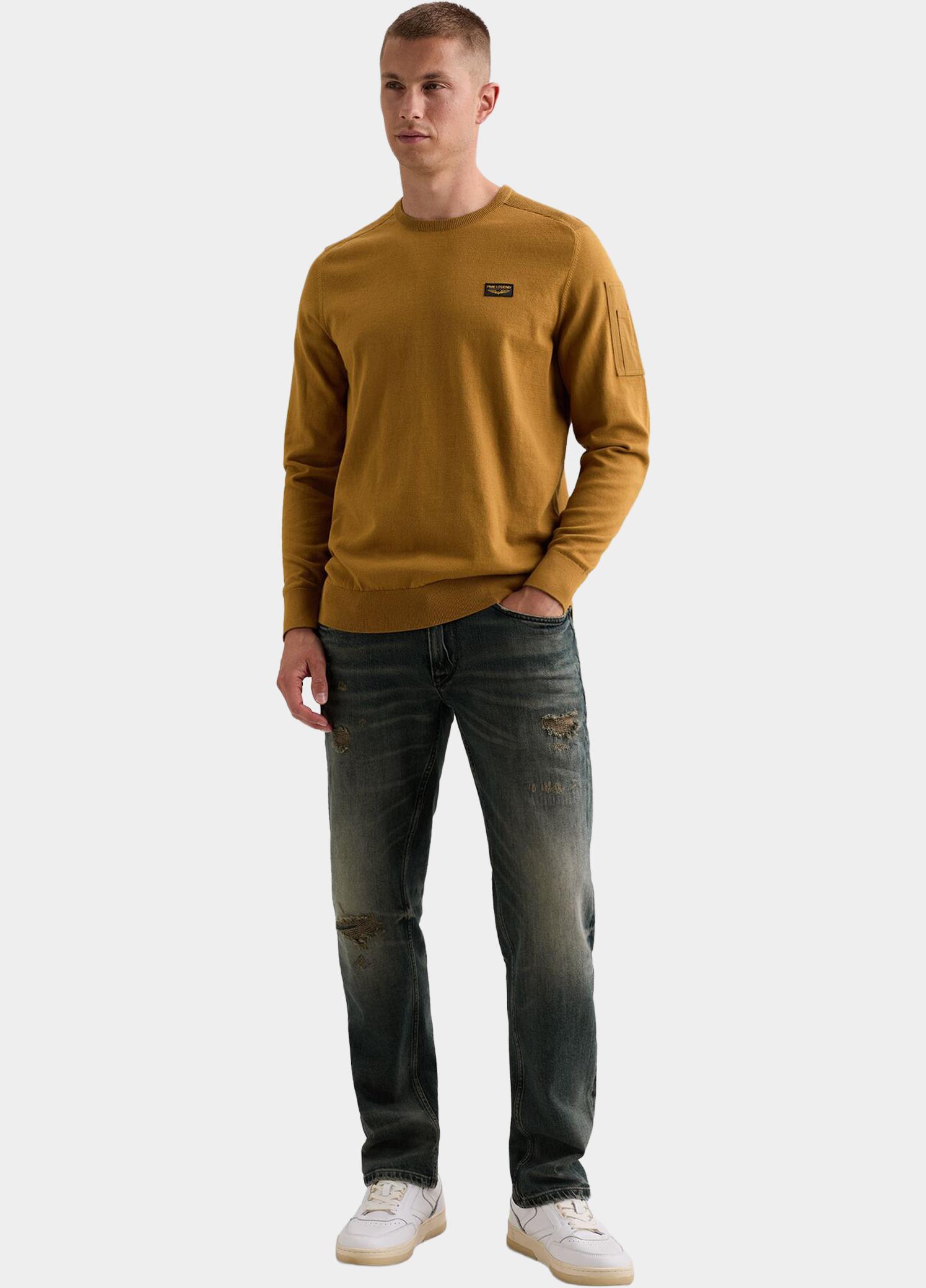 PME Legend Pullover heren Bruin R-neck American Classic PKW2608320/8187