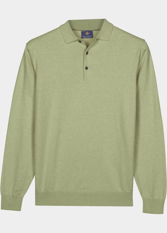 Baileys Polo lange mouwen heren Groen Polo Pullover LS placket butt 618300/725