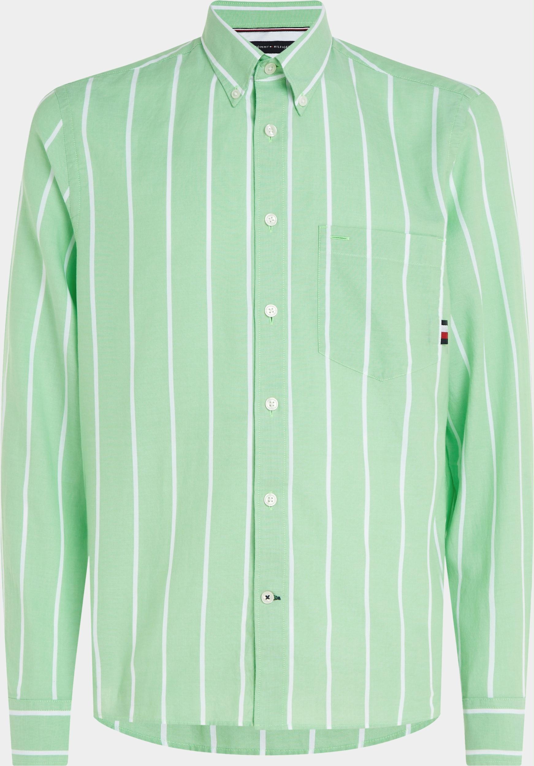 Tommy Hilfiger Casual hemd lange mouw Groen Oxford sripe rf shirt MW0MW30080/0CD
