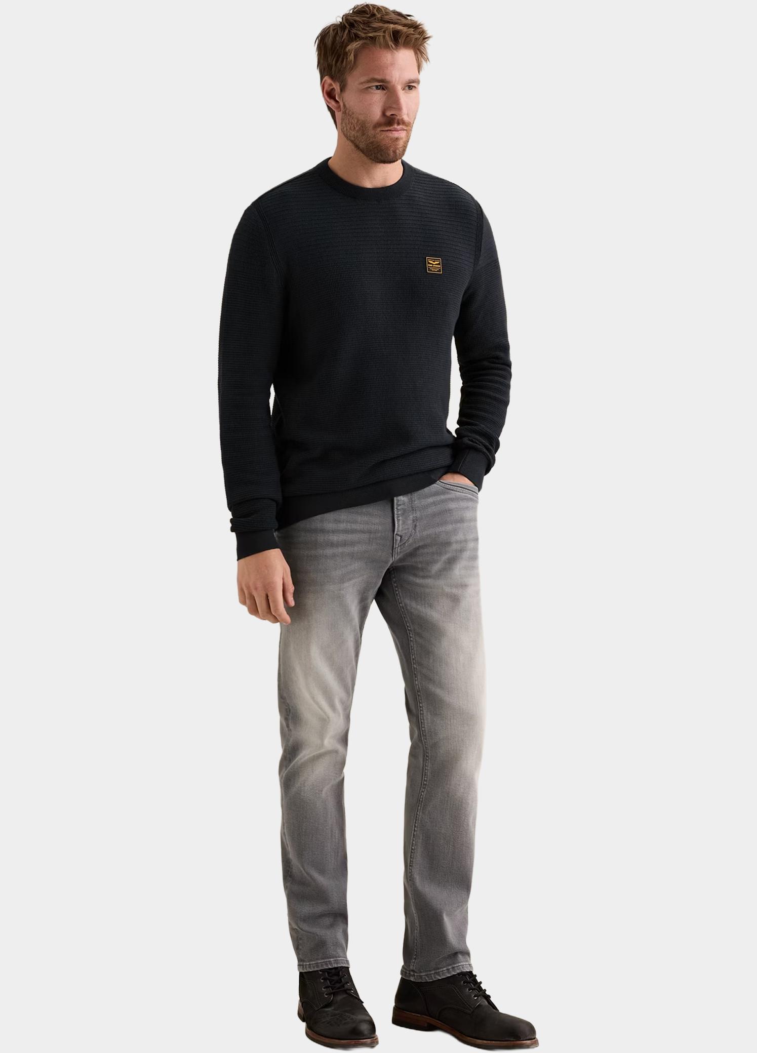 PME Legend Pullover heren Blauw R-neck cotton mouline PKW2610300/5281