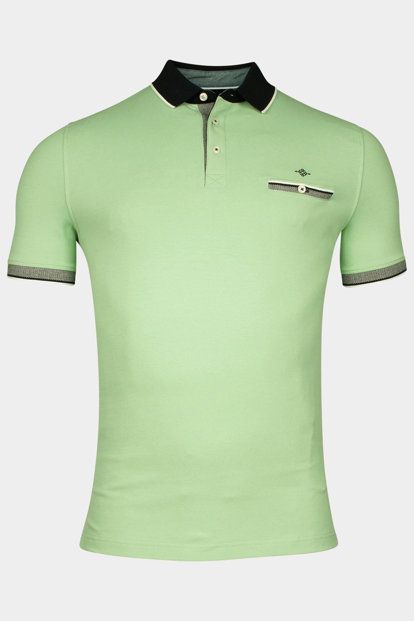 Baileys Polo korte mouw Groen Poloshirt with chestpocket Pi 515237/71