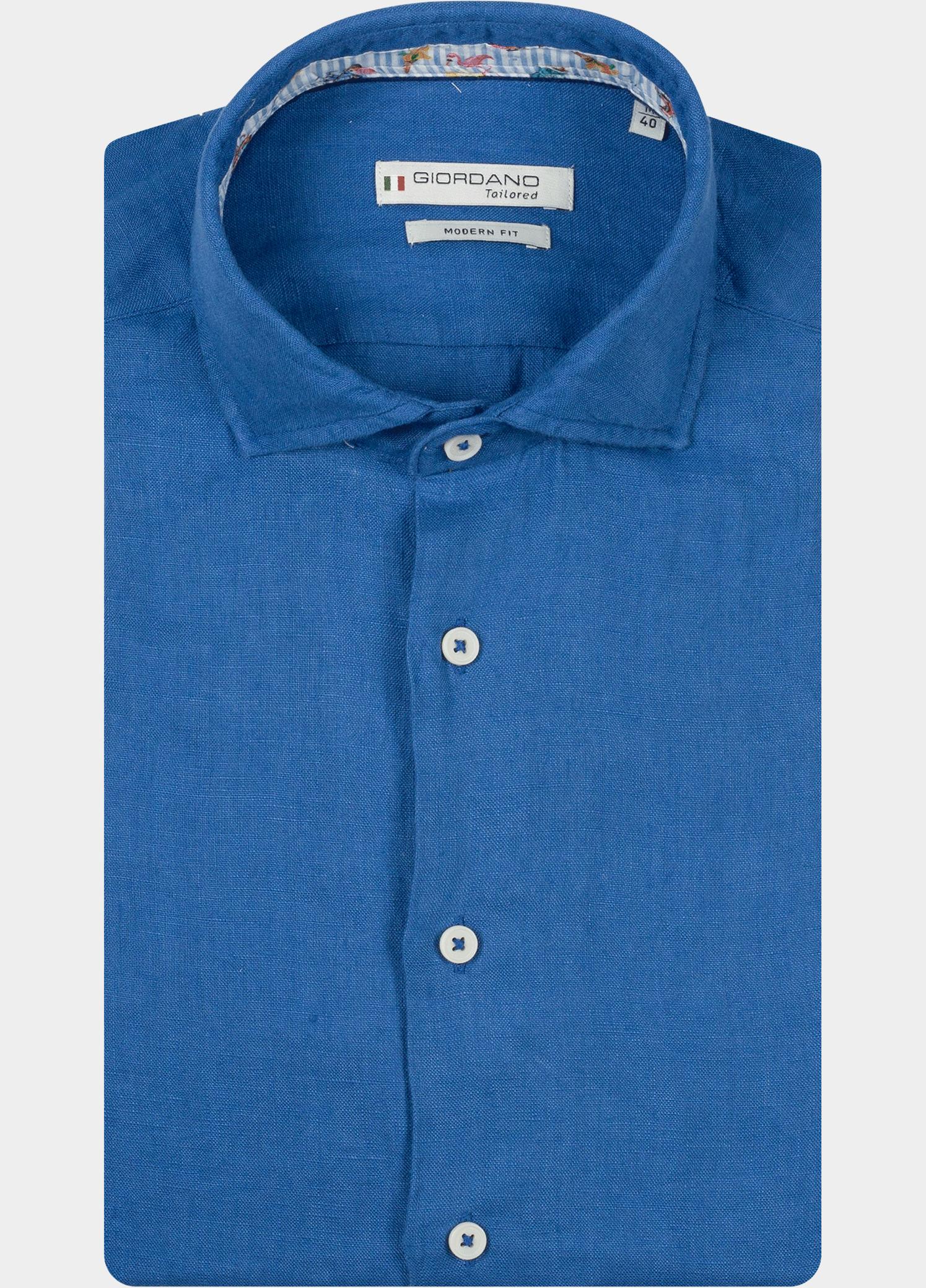 Giordano Overhemd heren Blauw Row Long Sleeve Cutaway Soft 617810/63