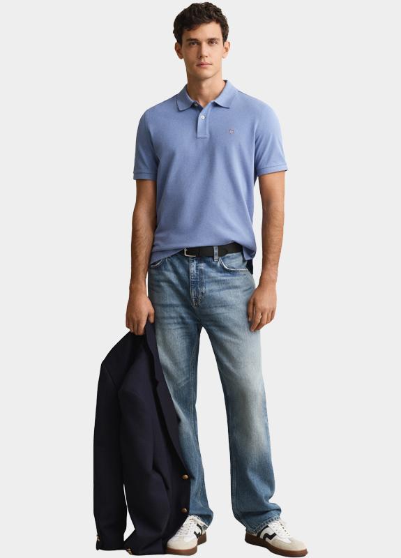 Gant Polo heren Blauw Regular Fit Shield piqué polo 2210/430