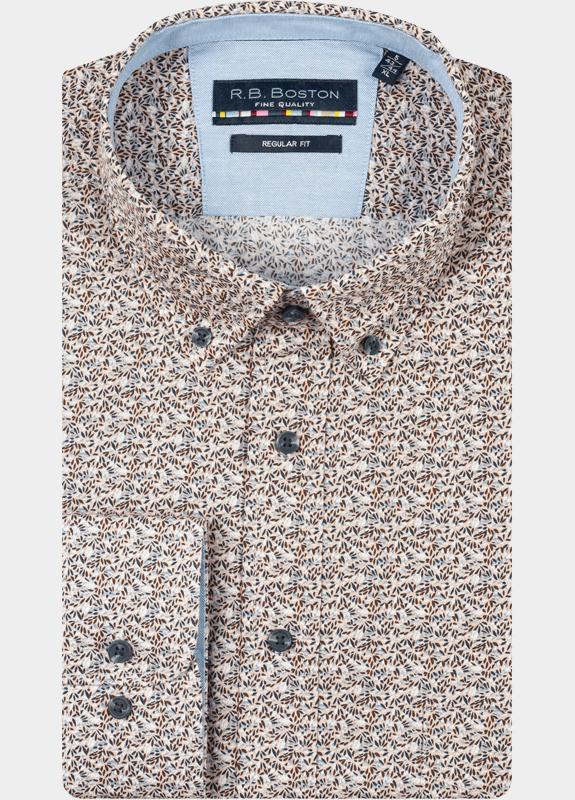 R.B. Boston Casual hemd lange mouw Beige Franklin LS Button Down 527670/827