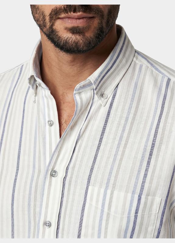 R.B. Boston overhemd korte mouw heren Groen Marshall SS Button Down 616670/76