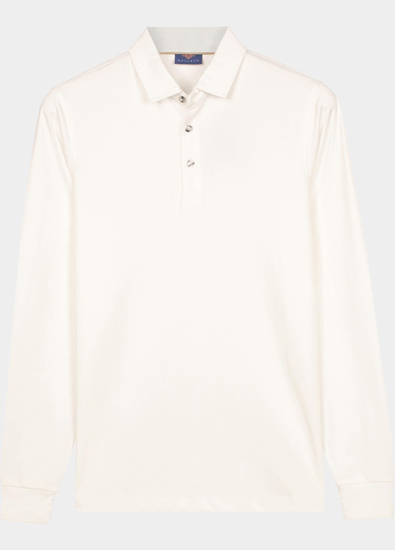 Baileys Polo lange mouwen heren Wit Poloshirt LS Jersey 613442/10