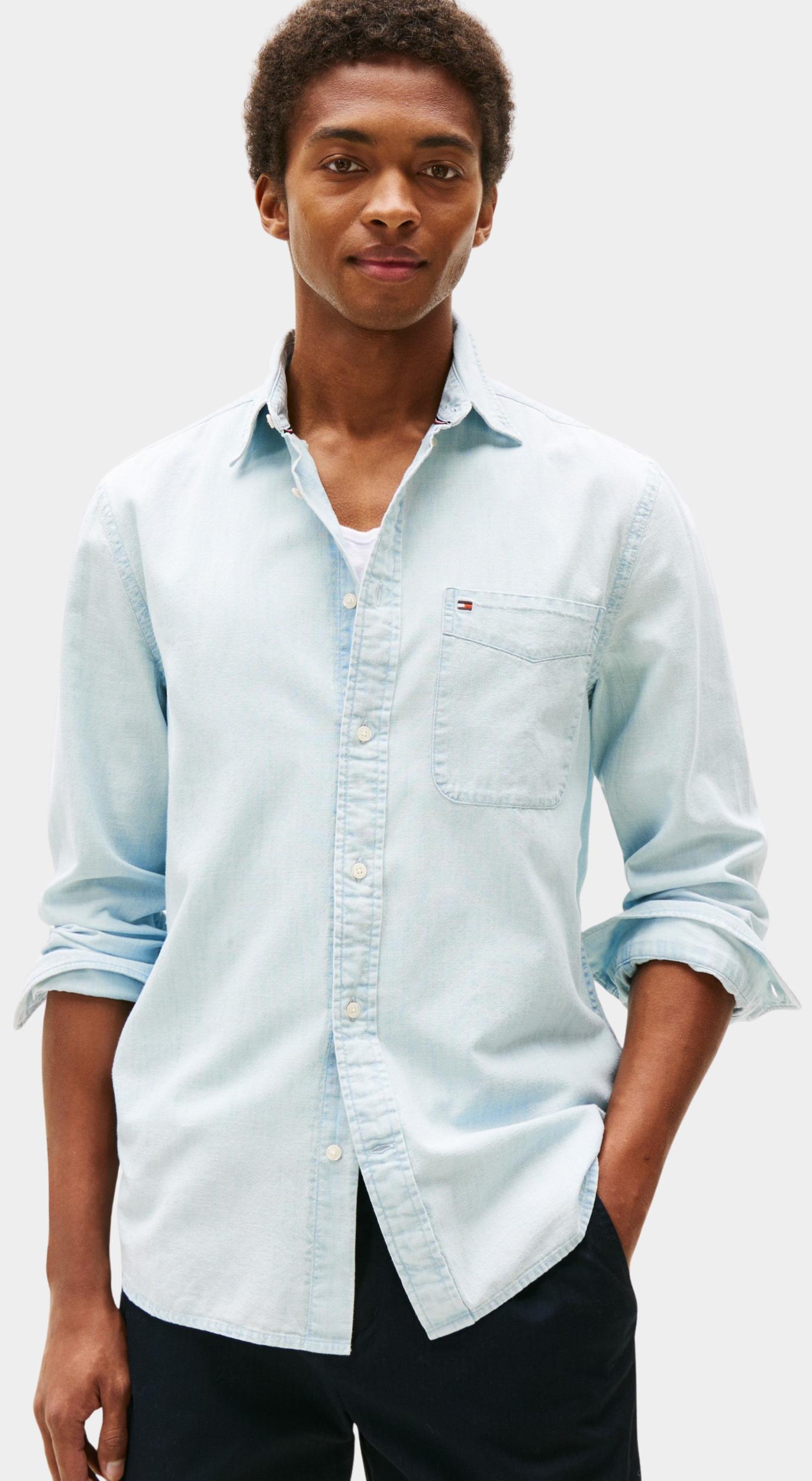 Tommy Hilfiger Casual hemd lange mouw Blauw Chambray Pocket RF Shirt MW0MW39431/0GZ