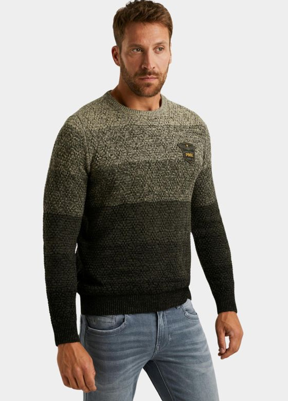 PME Legend Pullover Grijs R-neck gradient knit PKW2509334/8039
