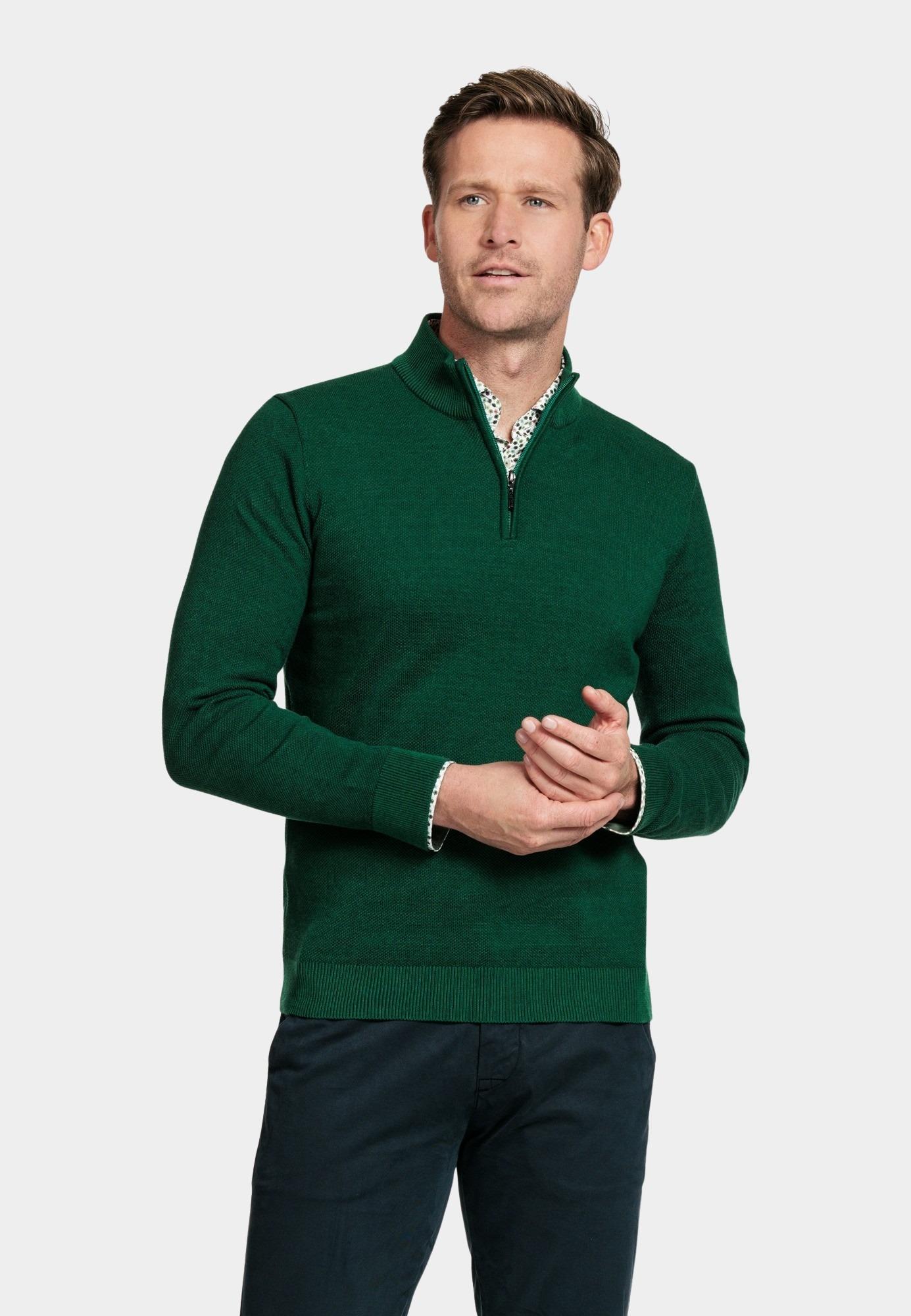 Baileys Half Zip Groen Pullover 1/2 zip  all over pl 328410/70