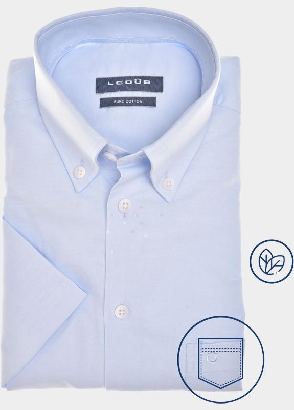 Ledub Business hemd korte mouw Blauw  0142457/120-120-000