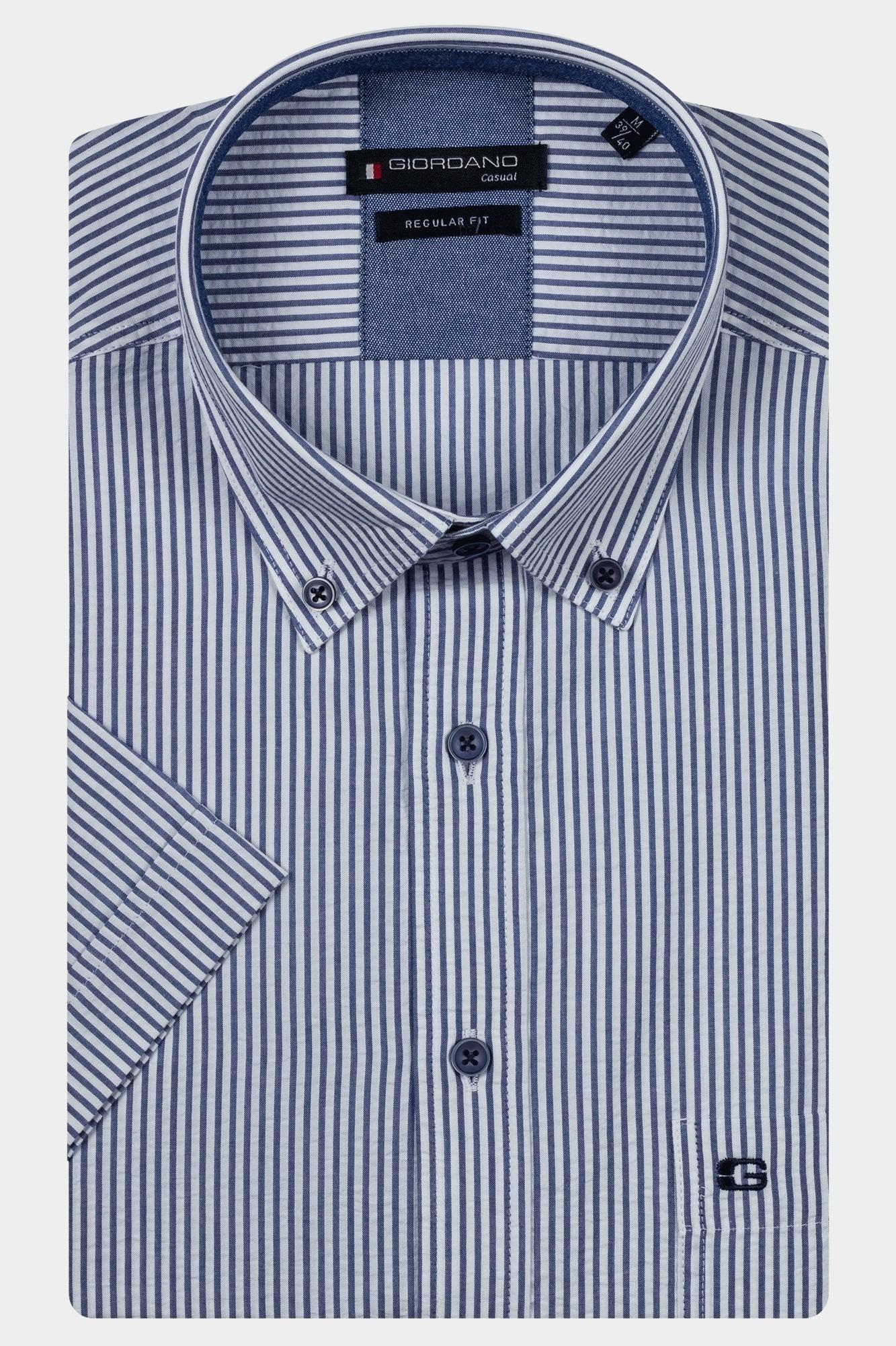 Giordano Casual hemd korte mouw Blauw League short sleeve button do 516101/60