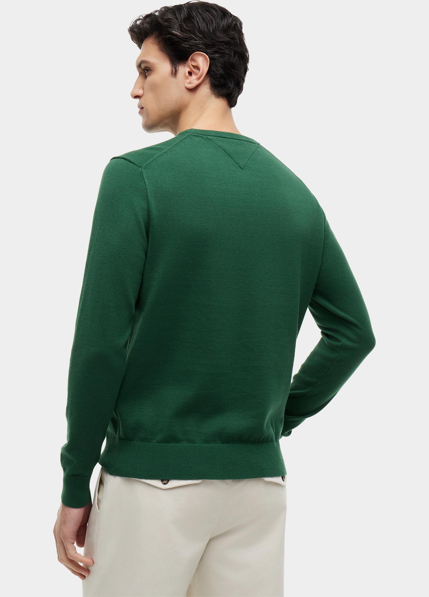 Tommy Hilfiger Pullover heren Groen Essential SSNL Cotton Crew Nec MW0MW39999/L2N