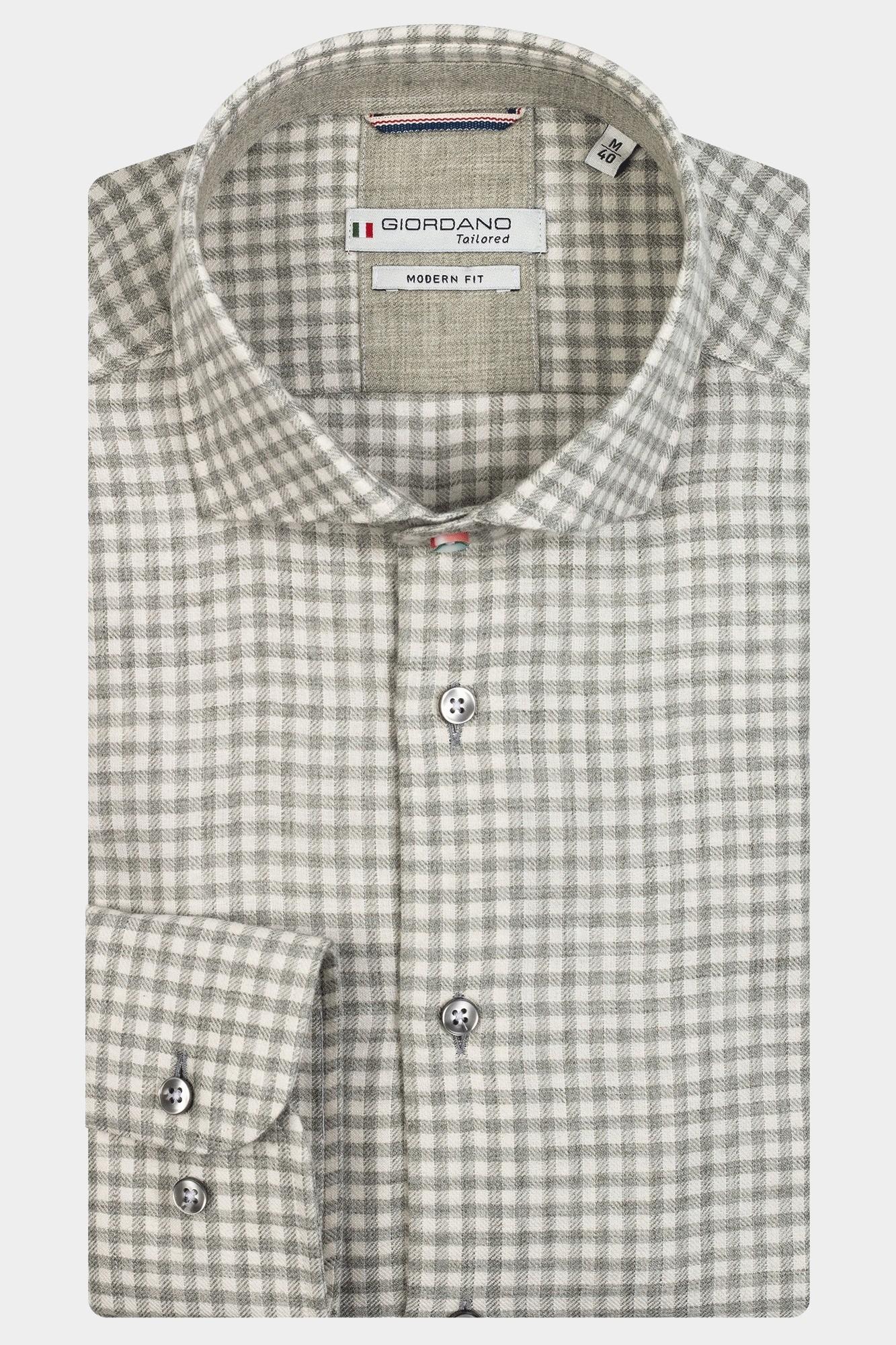 Giordano Casual hemd lange mouw Groen Row, LS Cutaway Minimal Two T 327849/71