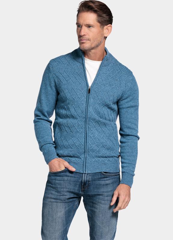 Baileys Vest Blauw Cardigan Zip 10gg, Front body 522022/665