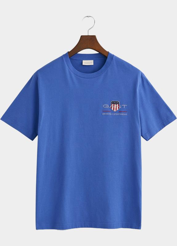 Gant T-shirt heren Blauw Geborduurd Archive Shield T-s 2067004/407