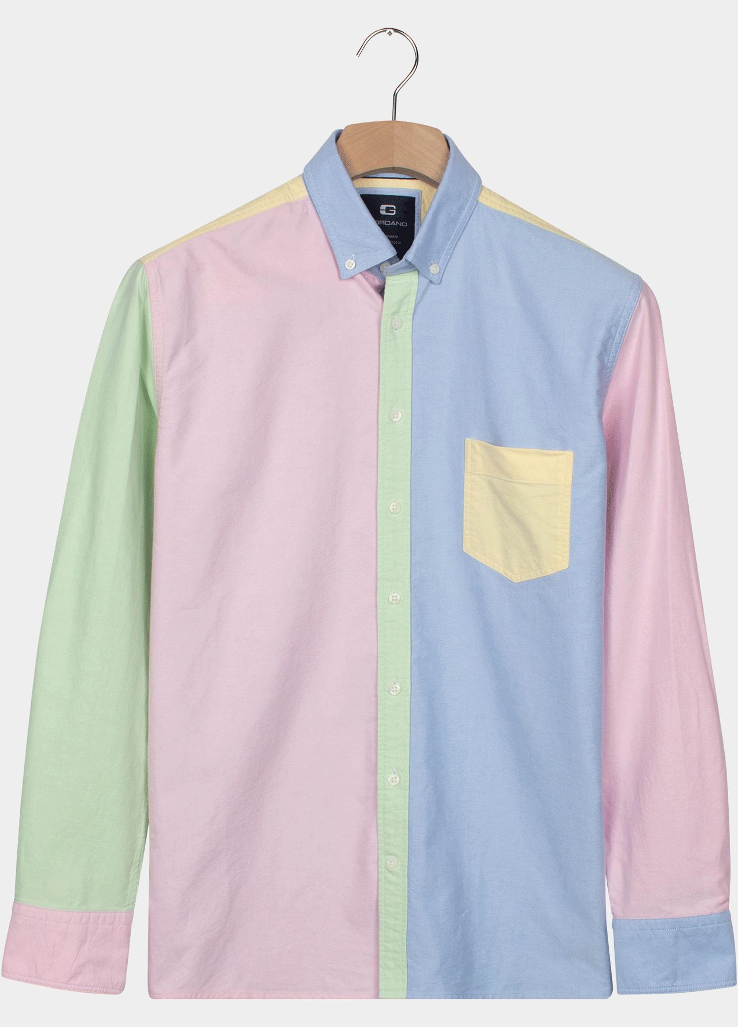 Giordano Overhemd heren Blauw Brando Long Sleeve Button Dow 617053/60