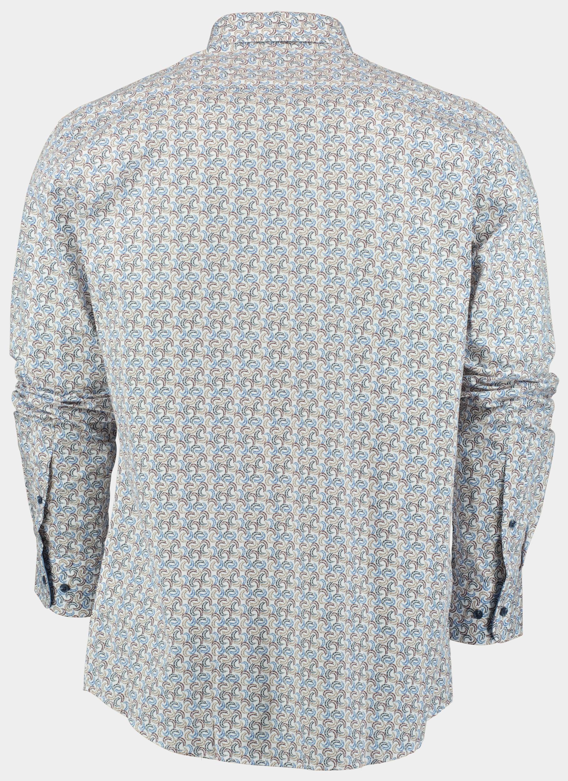 R.B. Boston Casual hemd lange mouw Bruin Regular Fit Cotton 427670/306