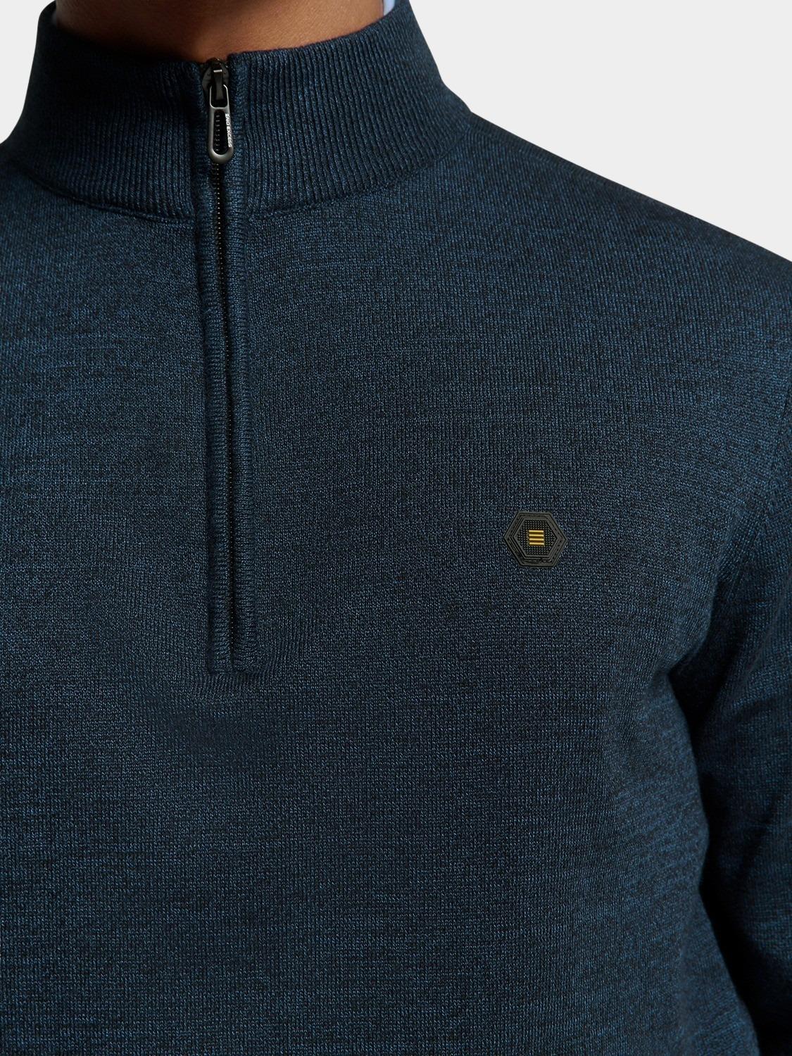 No Excess Half Zip Blauw Pullover Half Zip 2 Coloured N2185/037