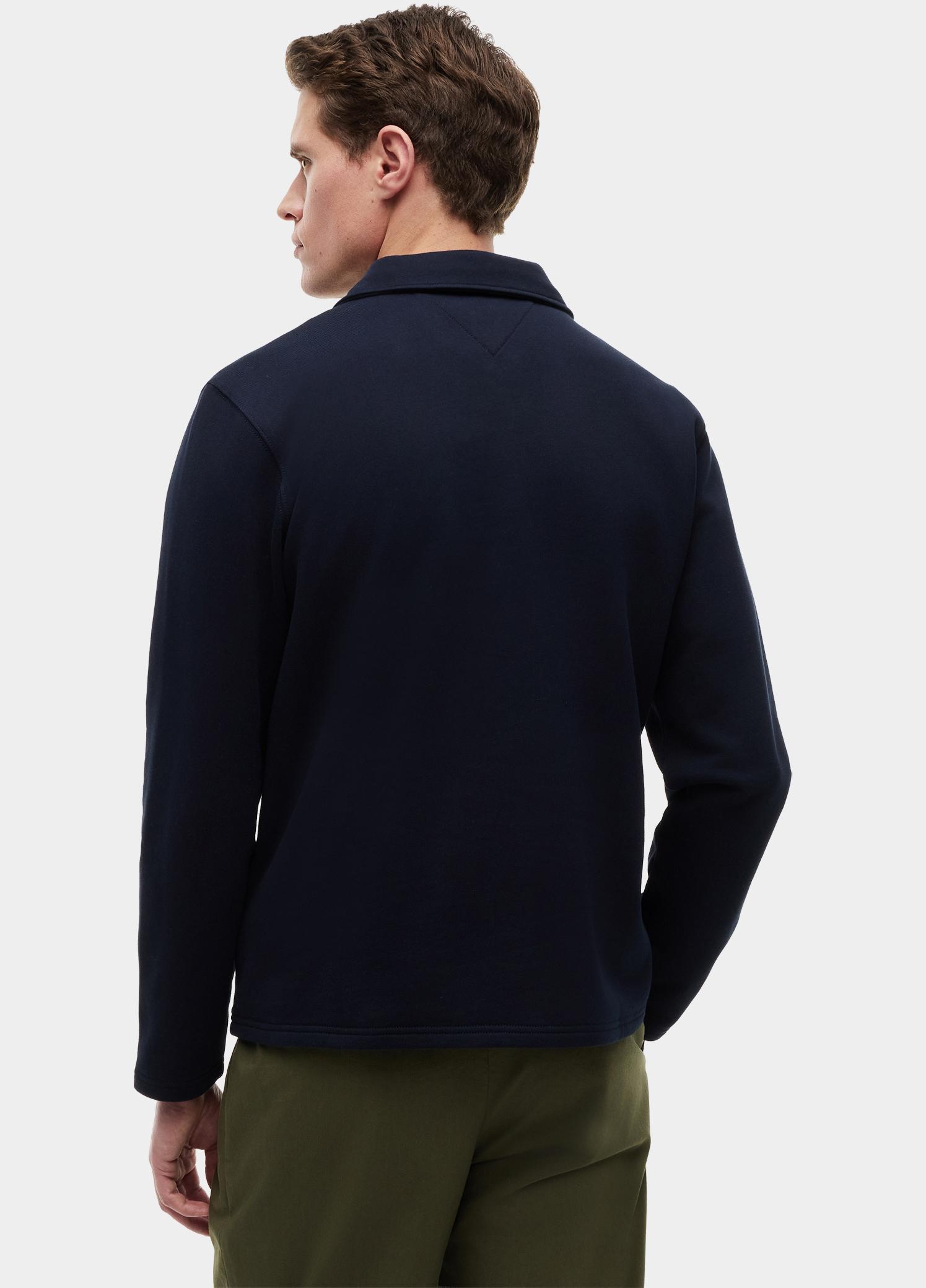 Tommy Hilfiger Half Zip Blauw ESSENTIAL TERRY POCKET 1/4 ZIP MW0MW43213/DW5