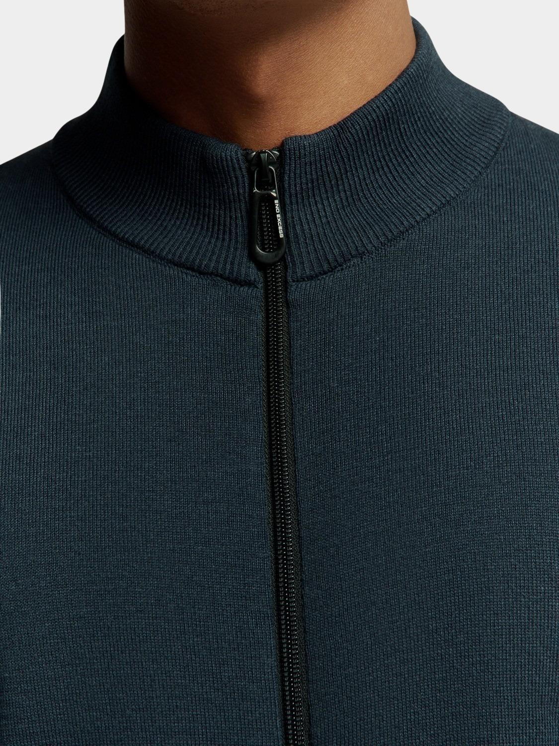 No Excess Vest Blauw Cardigan 2 Coloured Melange N2154/078